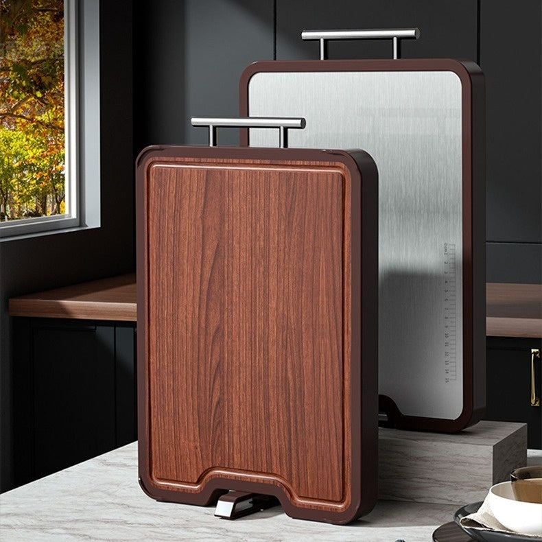 Elevate Your Culinary Experience with the Stainless Steel Ebony Cutting Board